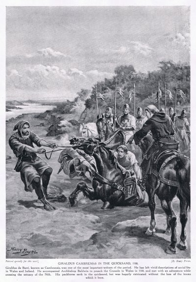 Girladus Cambrensis in the quicksand AD1188 by Henry A. Payne